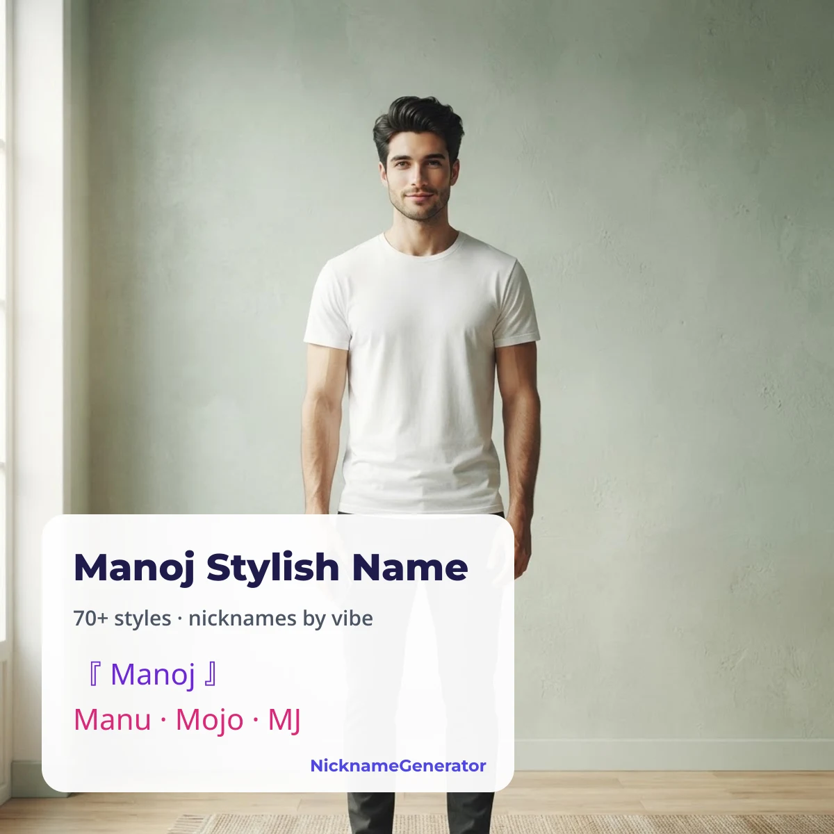 Manoj stylish name and nickname ideas with symbol frames