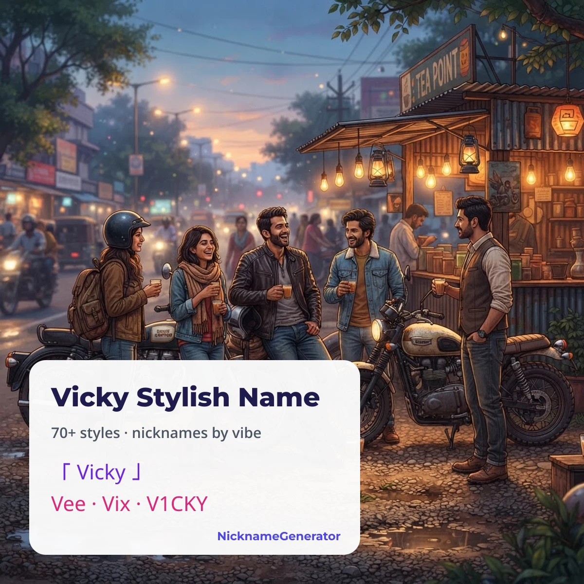 Vicky stylish name and nickname ideas with symbol frames